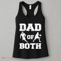 Dad Of Both Funny Football Basketball Dad Women's Tank Top thumb 3
