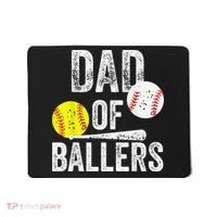 Dad of Ballers Dad of Baseball And Softball Player For Dad Mousepad thumb 0