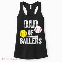 Dad of Ballers Dad of Baseball And Softball Player For Dad Women's Tank Top thumb 0