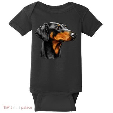 Doberman Dog Baby Bodysuit