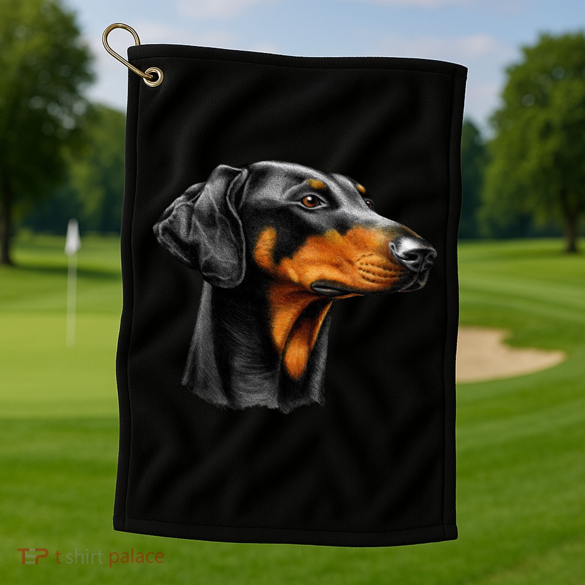 Doberman Dog Golf Towel