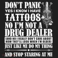 Dob't Panic I Have A Tattooed Golf Towel thumb 3