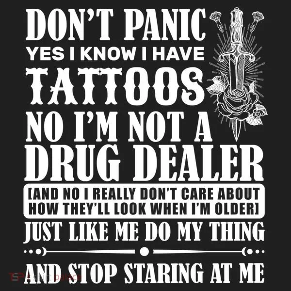Dob't Panic I Have A Tattooed Golf Towel