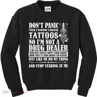 Dob't Panic I Have A Tattooed Kids Sweatshirt thumb 0
