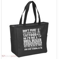 Dob't Panic I Have A Tattooed Tote Bag thumb 2