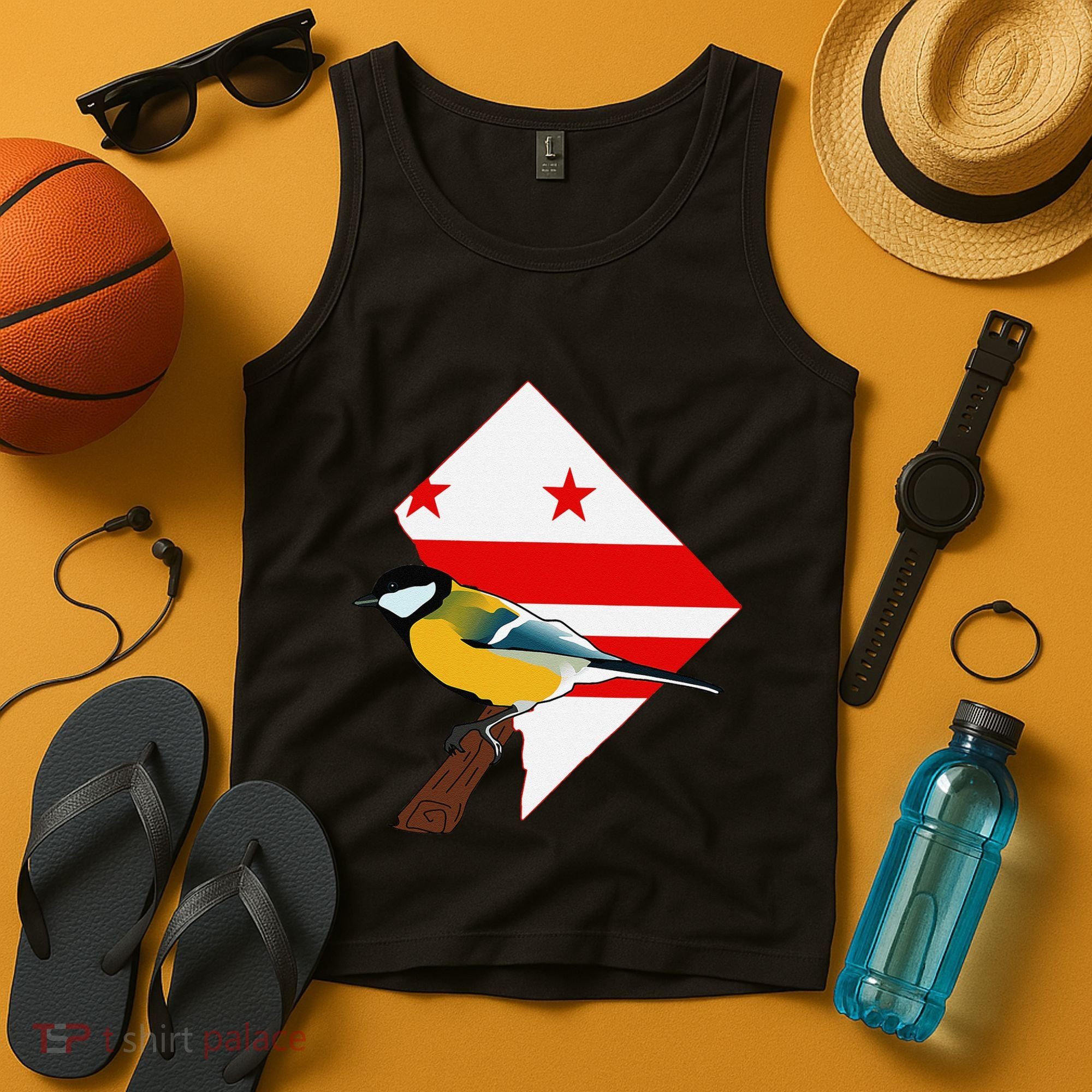 District Of Columbia Us Flag State Bird Tank Top