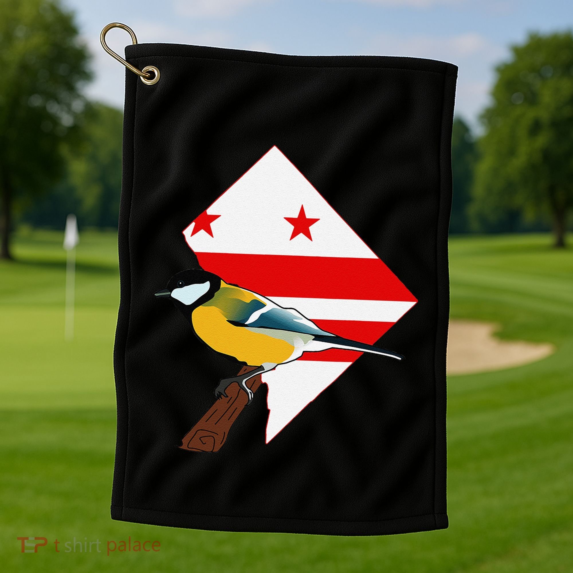 District Of Columbia Us Flag State Bird Golf Towel