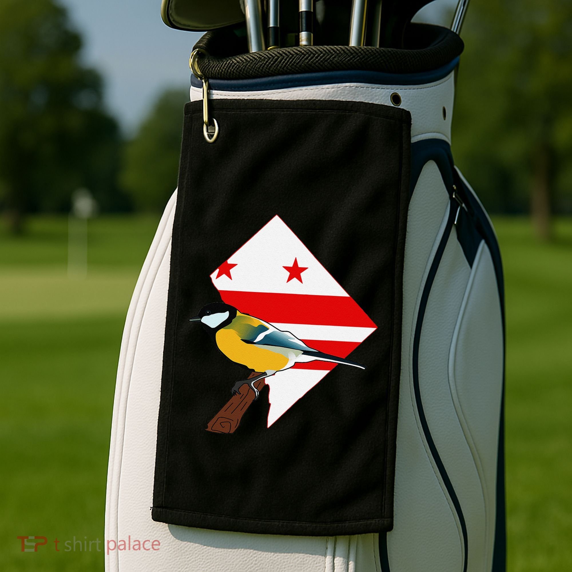 District Of Columbia Us Flag State Bird Golf Towel