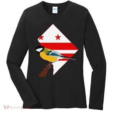 District Of Columbia Us Flag State Bird Women's Long Sleeve Shirt