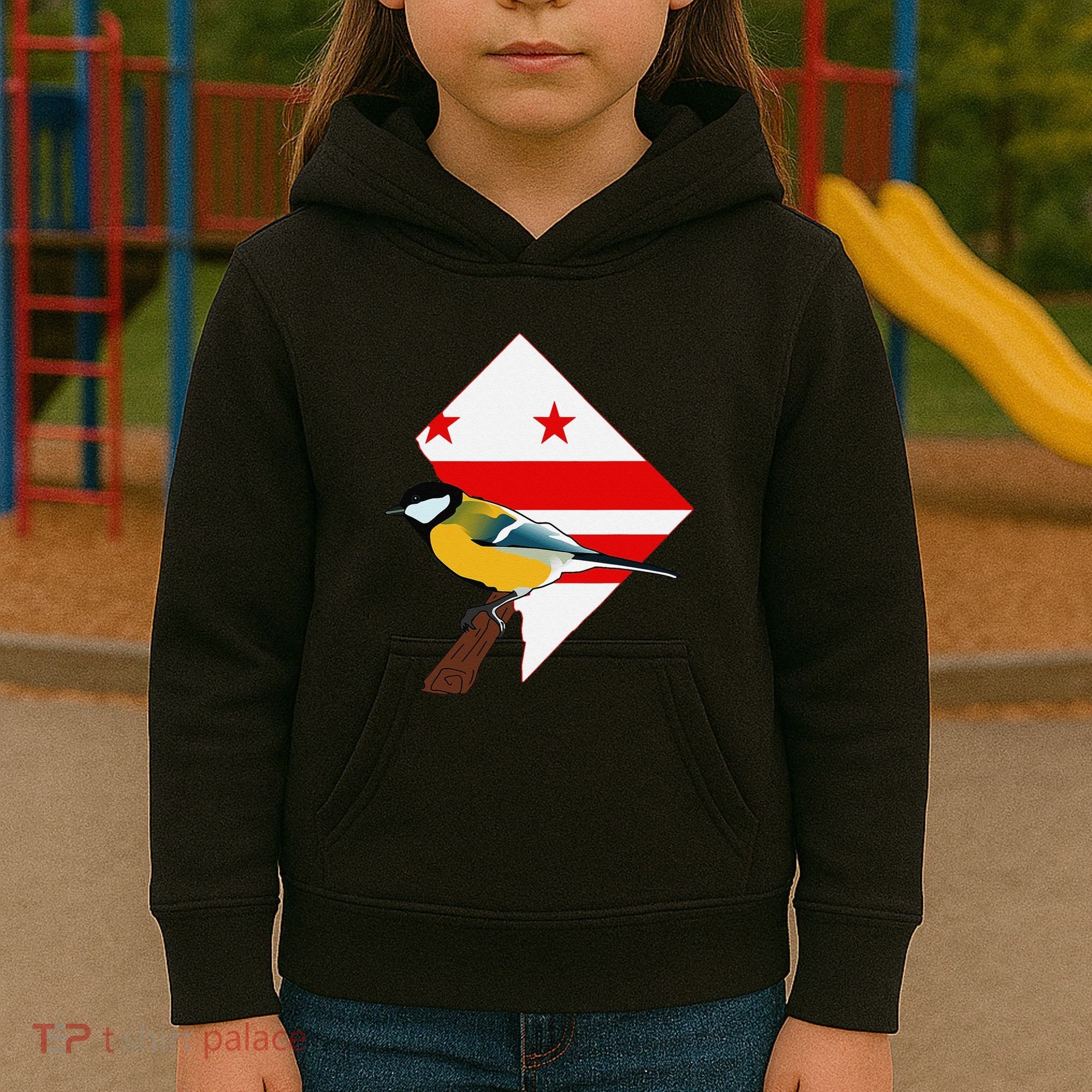 District Of Columbia Us Flag State Bird Kids Hoodie