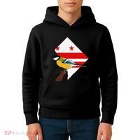 District Of Columbia Us Flag State Bird Kids Hoodie thumb 4