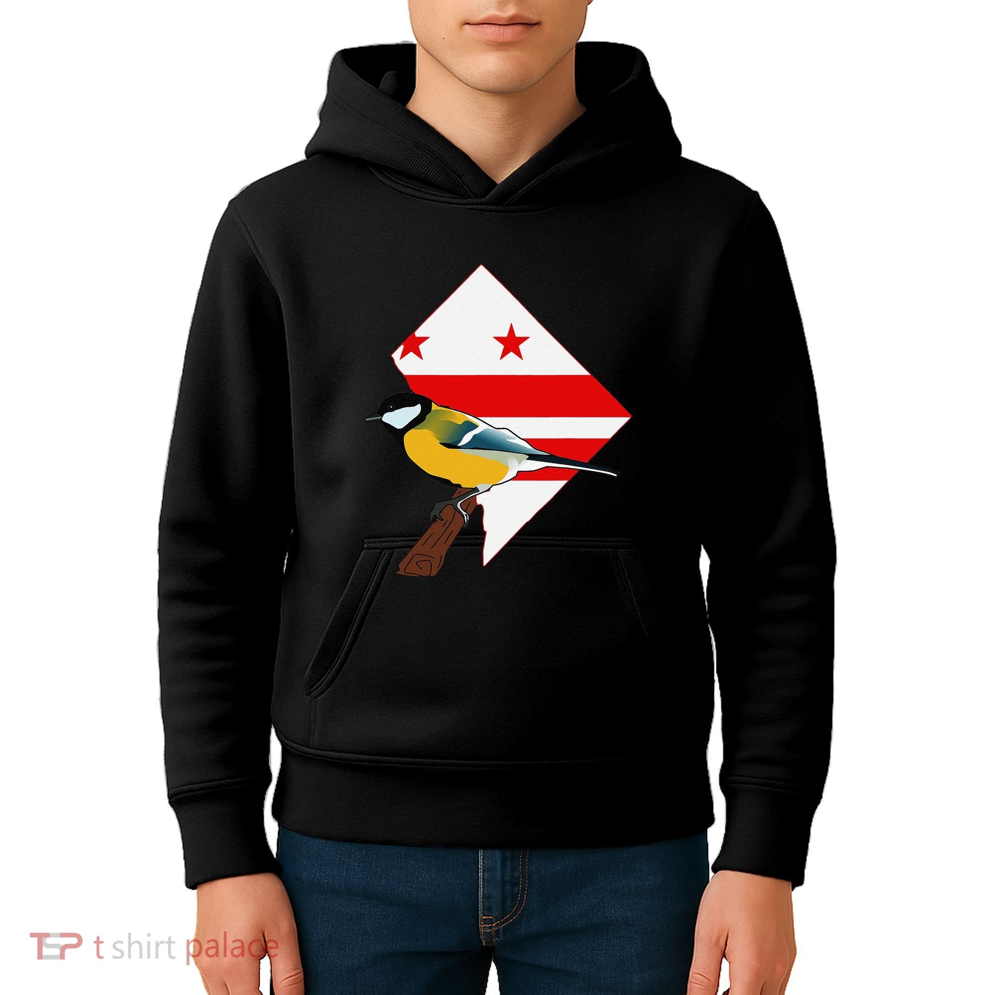 District Of Columbia Us Flag State Bird Kids Hoodie