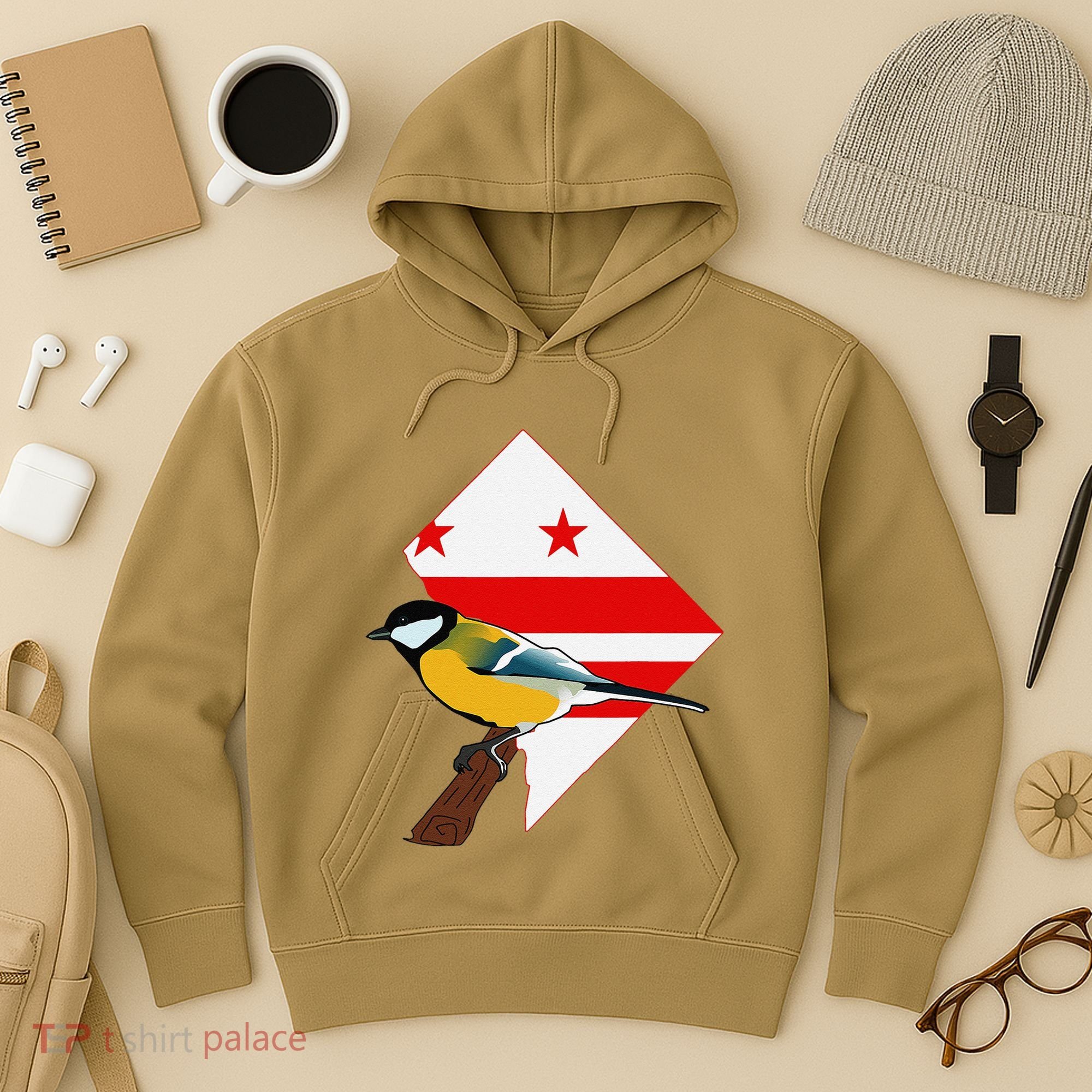 District Of Columbia Us Flag State Bird Hoodie