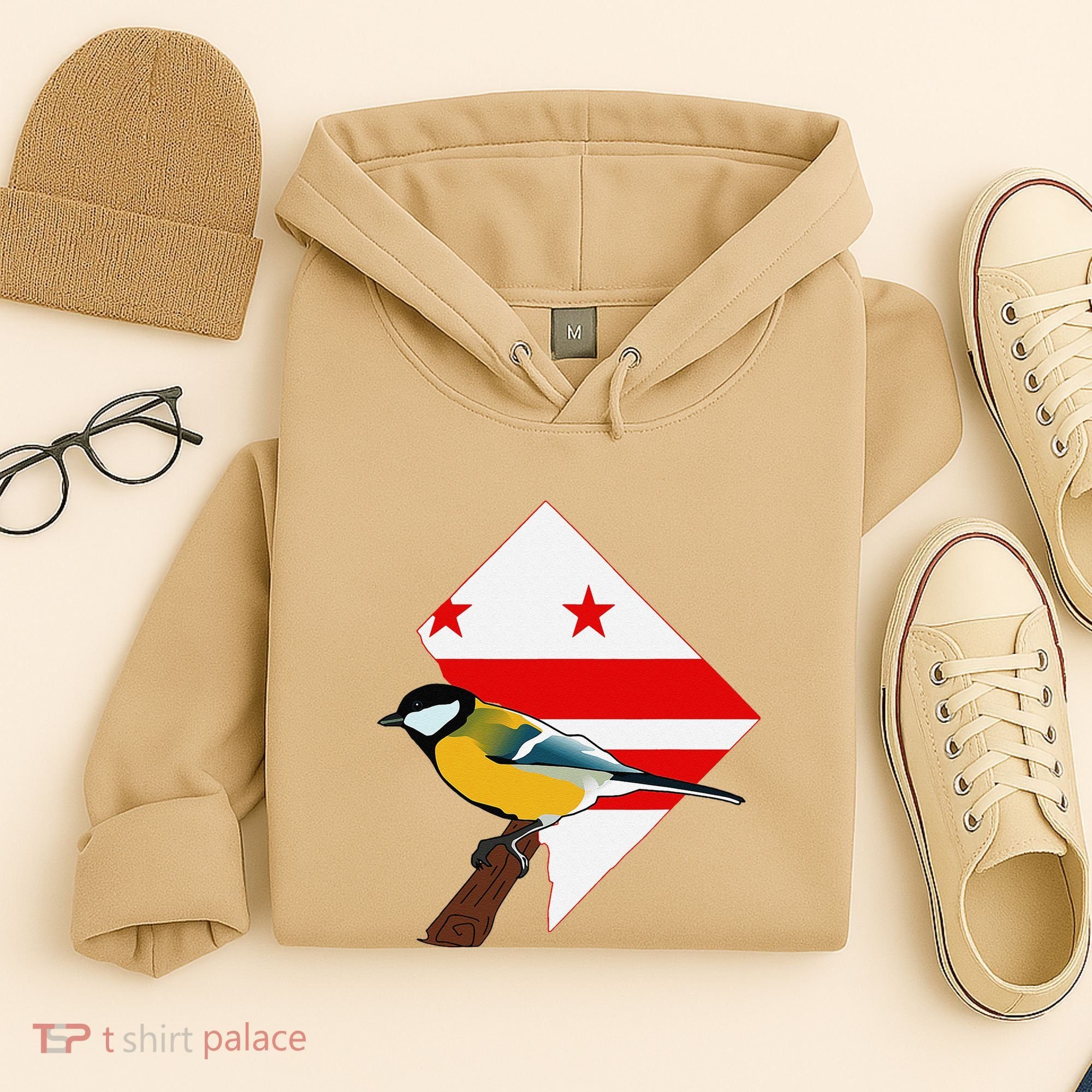 District Of Columbia Us Flag State Bird Hoodie
