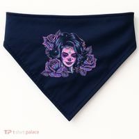Day Of Dead Dia Los Muertos Sugar Skull Woman USA-Made Doggie Bandana thumb 0
