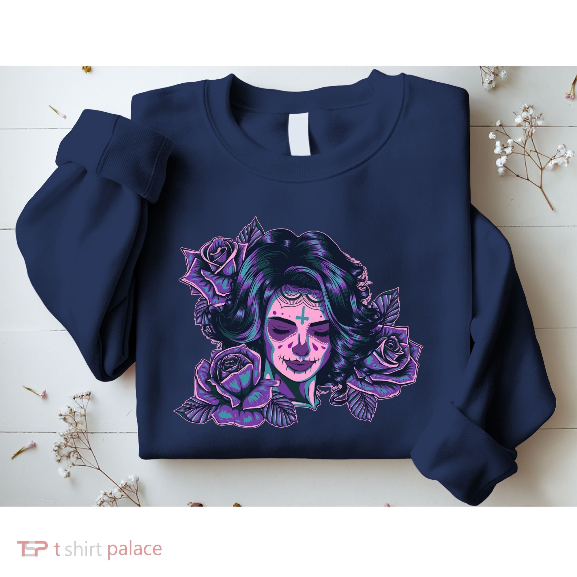 Day Of Dead Dia Los Muertos Sugar Skull Woman Sweatshirt