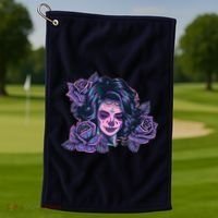 Day Of Dead Dia Los Muertos Sugar Skull Woman Golf Towel thumb 1