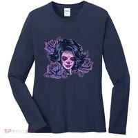 Day Of Dead Dia Los Muertos Sugar Skull Woman Women's Long Sleeve Shirt thumb 0