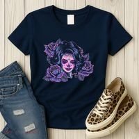 Day Of Dead Dia Los Muertos Sugar Skull Woman Women's T-Shirt thumb 3