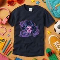 Day Of Dead Dia Los Muertos Sugar Skull Woman Kids T-Shirt thumb 3