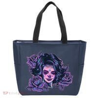 Day Of Dead Dia Los Muertos Sugar Skull Woman Tote Bag thumb 0
