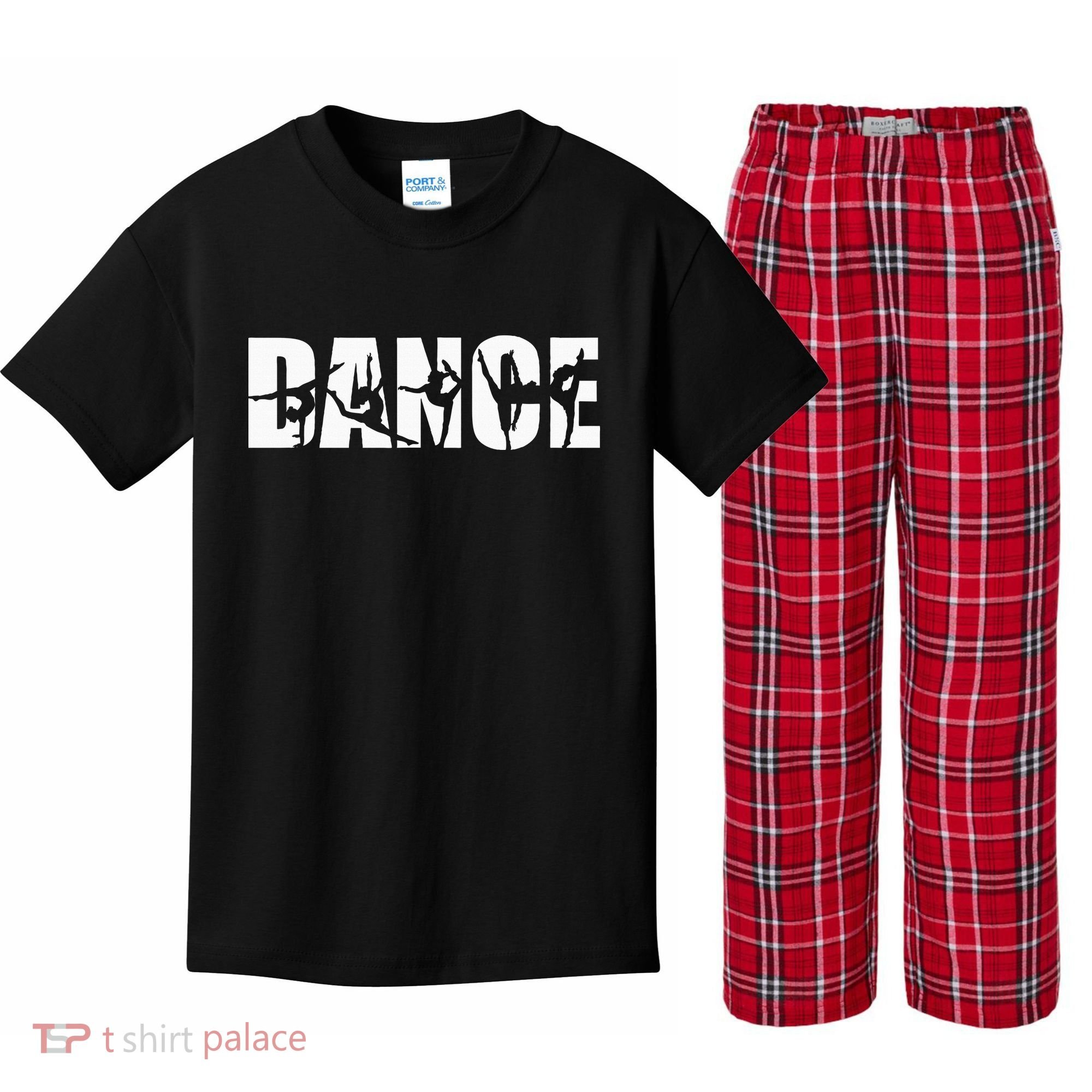 Dance Or Dancer Kids Plaid Pajama Set