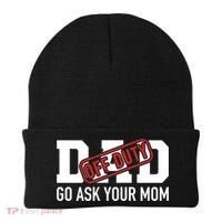 Dad Off Duty Go Ask Your Mom Funny Gift For Father Gift Beanie thumb 0