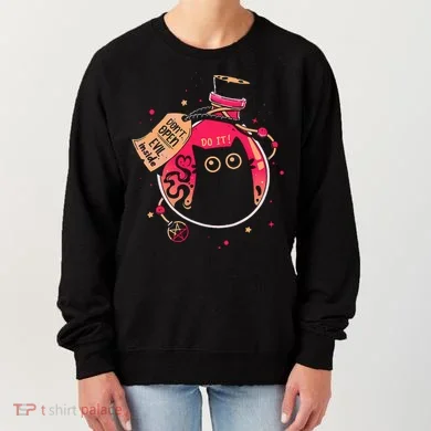 DonT Open Evil Inside Funny Cat Women's Sweatshirt