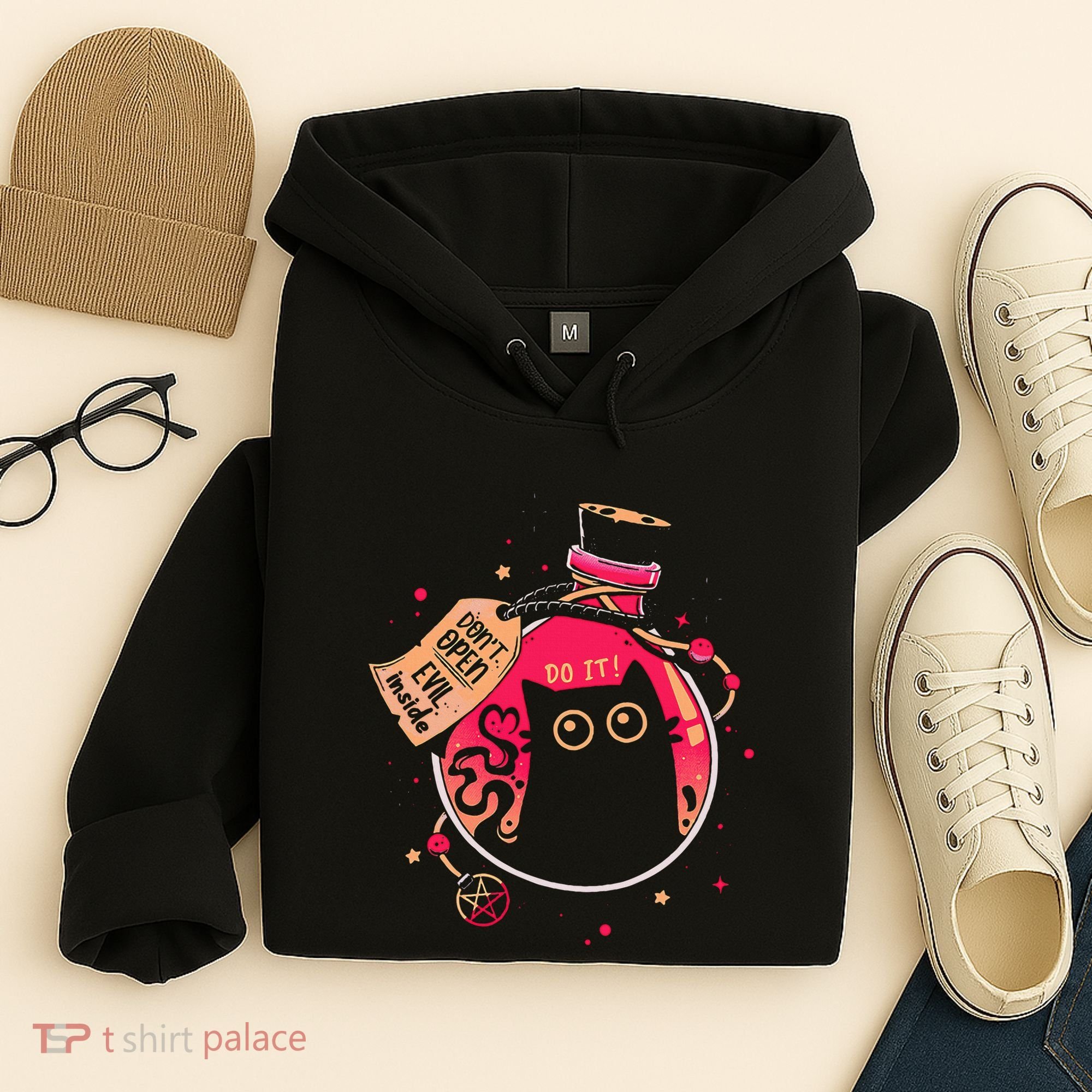 DonT Open Evil Inside Funny Cat Hoodie