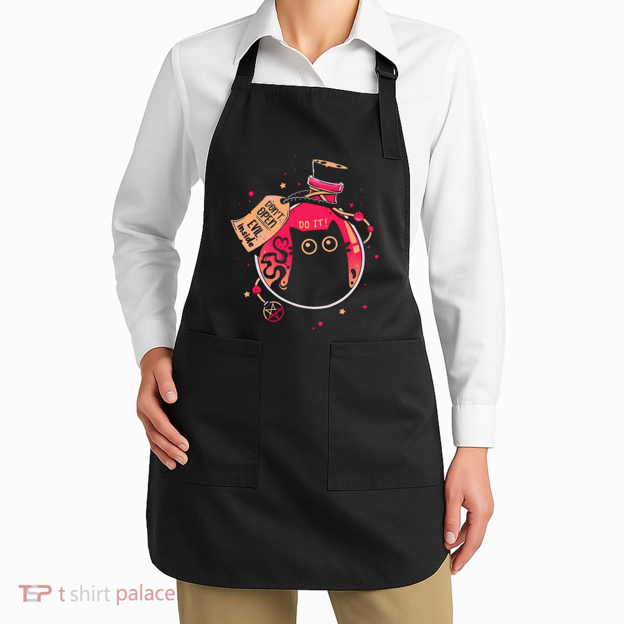 DonT Open Evil Inside Funny Cat Apron