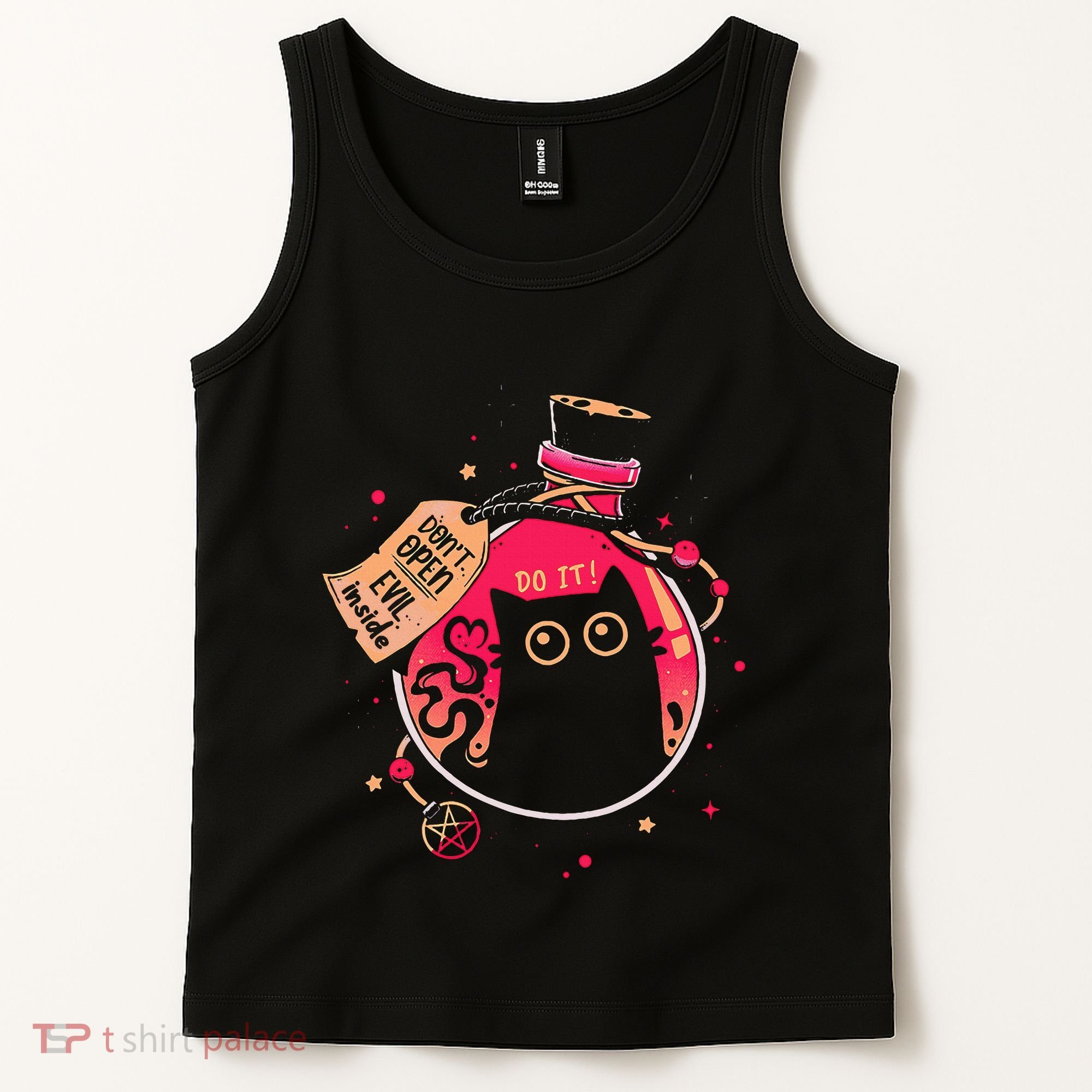 DonT Open Evil Inside Funny Cat Tank Top