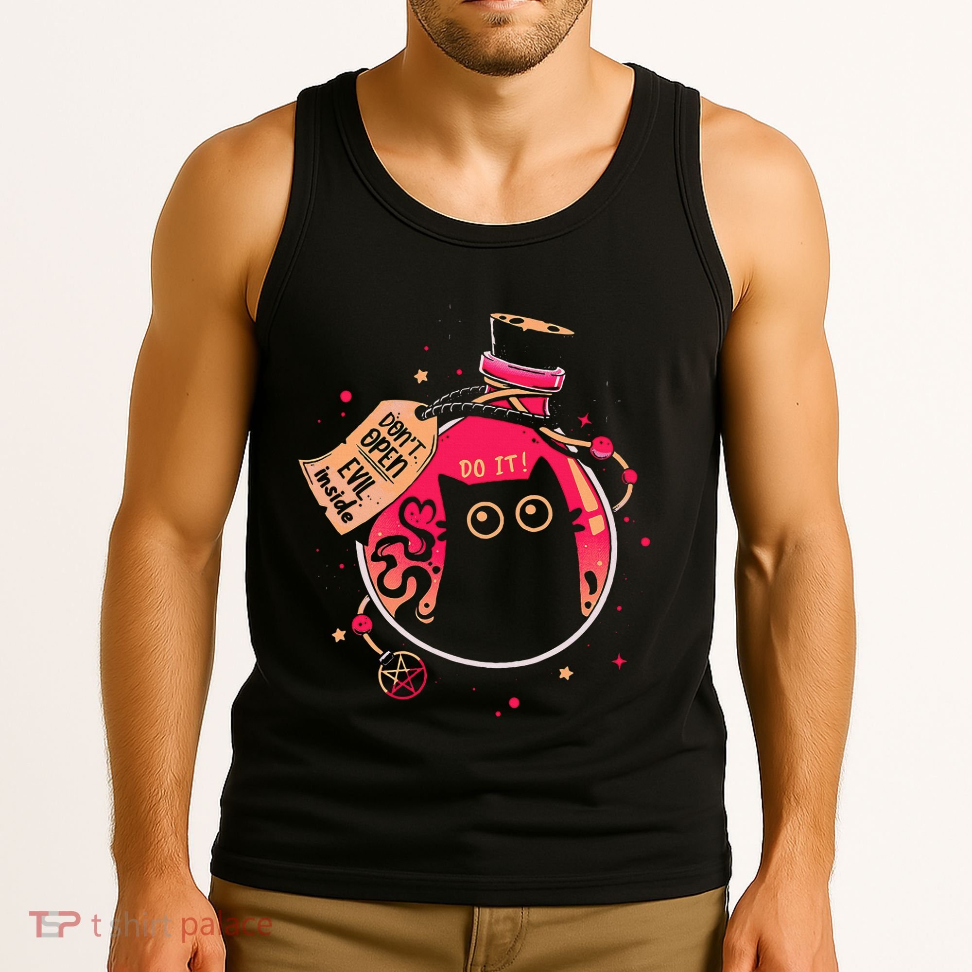 DonT Open Evil Inside Funny Cat Tank Top