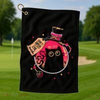 DonT Open Evil Inside Funny Cat Golf Towel thumb 1