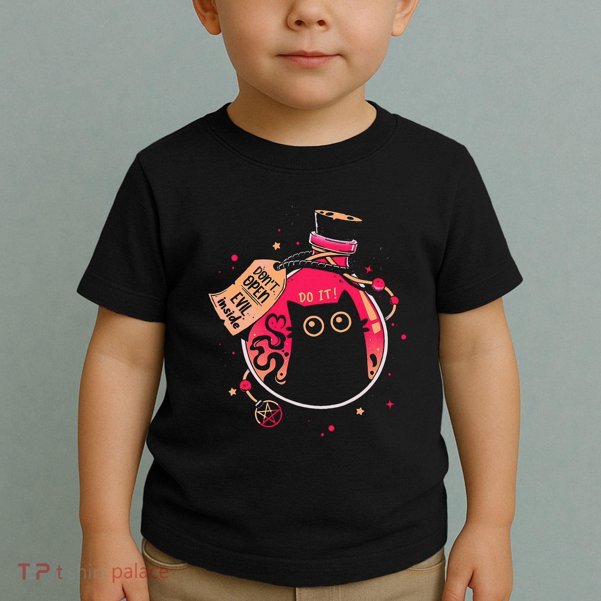 DonT Open Evil Inside Funny Cat Toddler T-Shirt