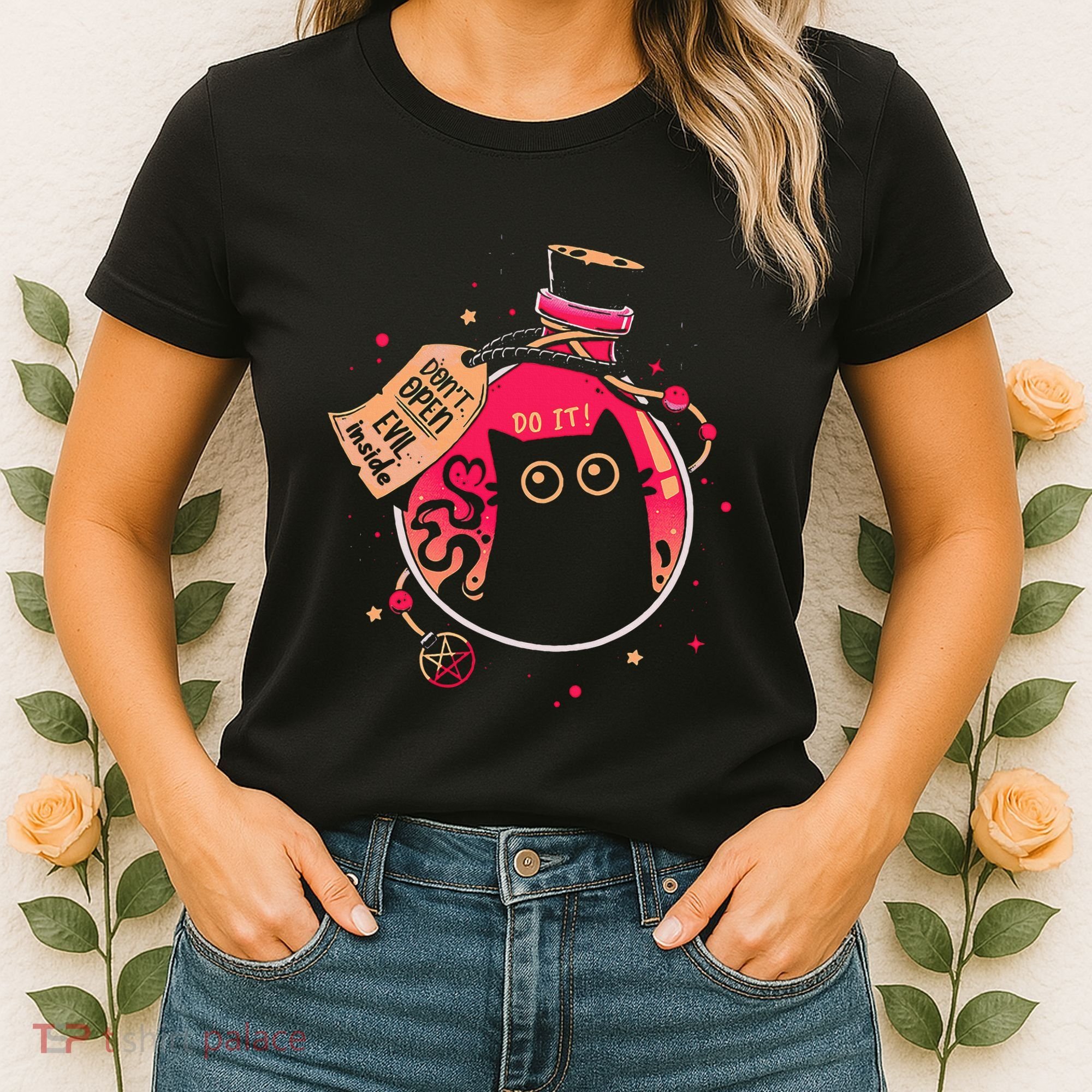 DonT Open Evil Inside Funny Cat Women's T-Shirt