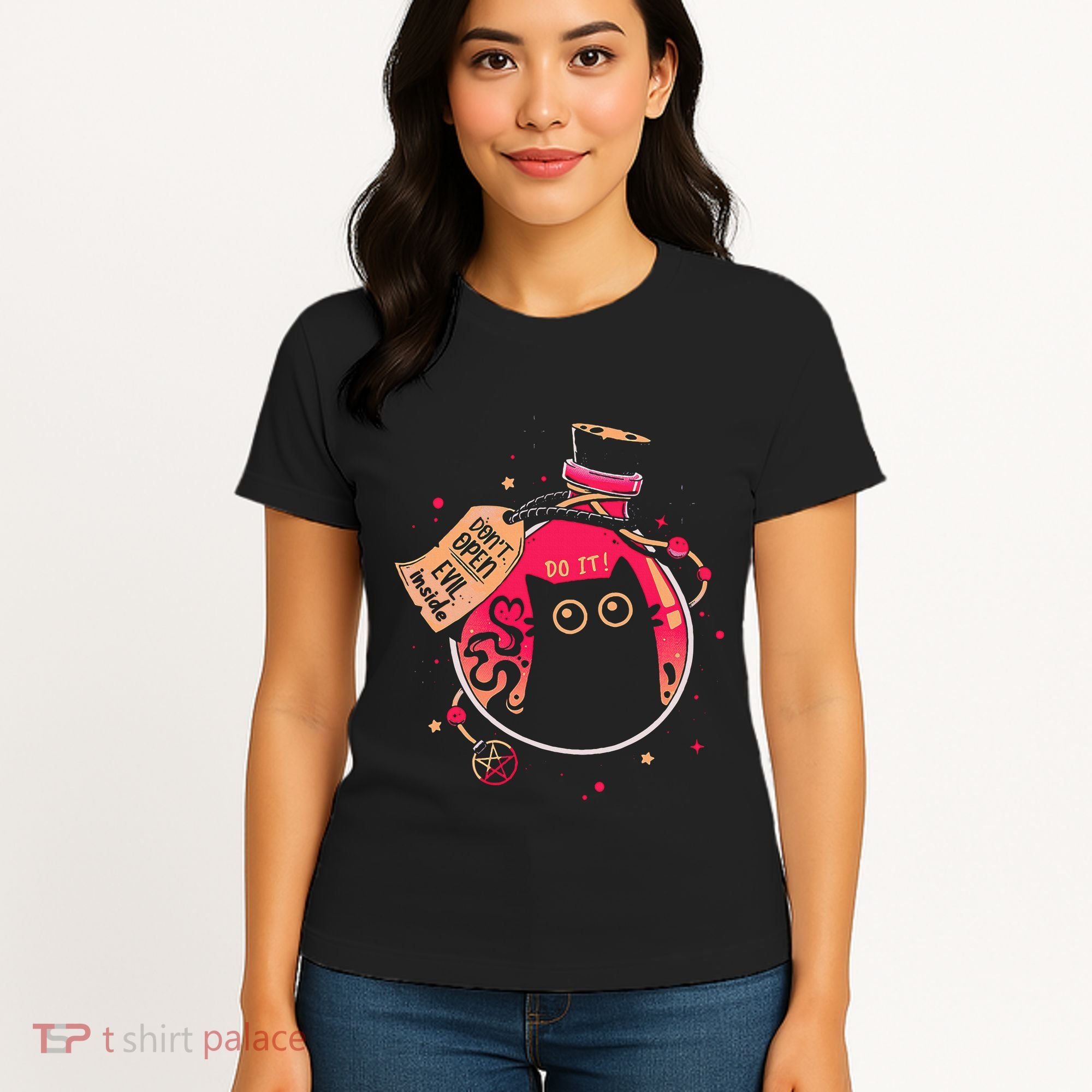 DonT Open Evil Inside Funny Cat Women's T-Shirt