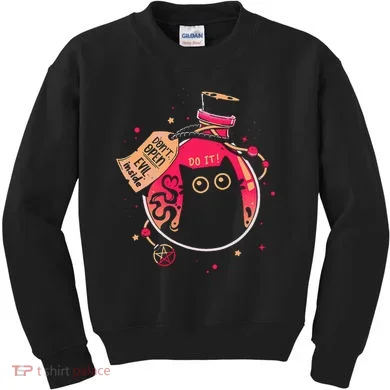 DonT Open Evil Inside Funny Cat Kids Sweatshirt