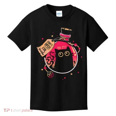 DonT Open Evil Inside Funny Cat Kids T-Shirt