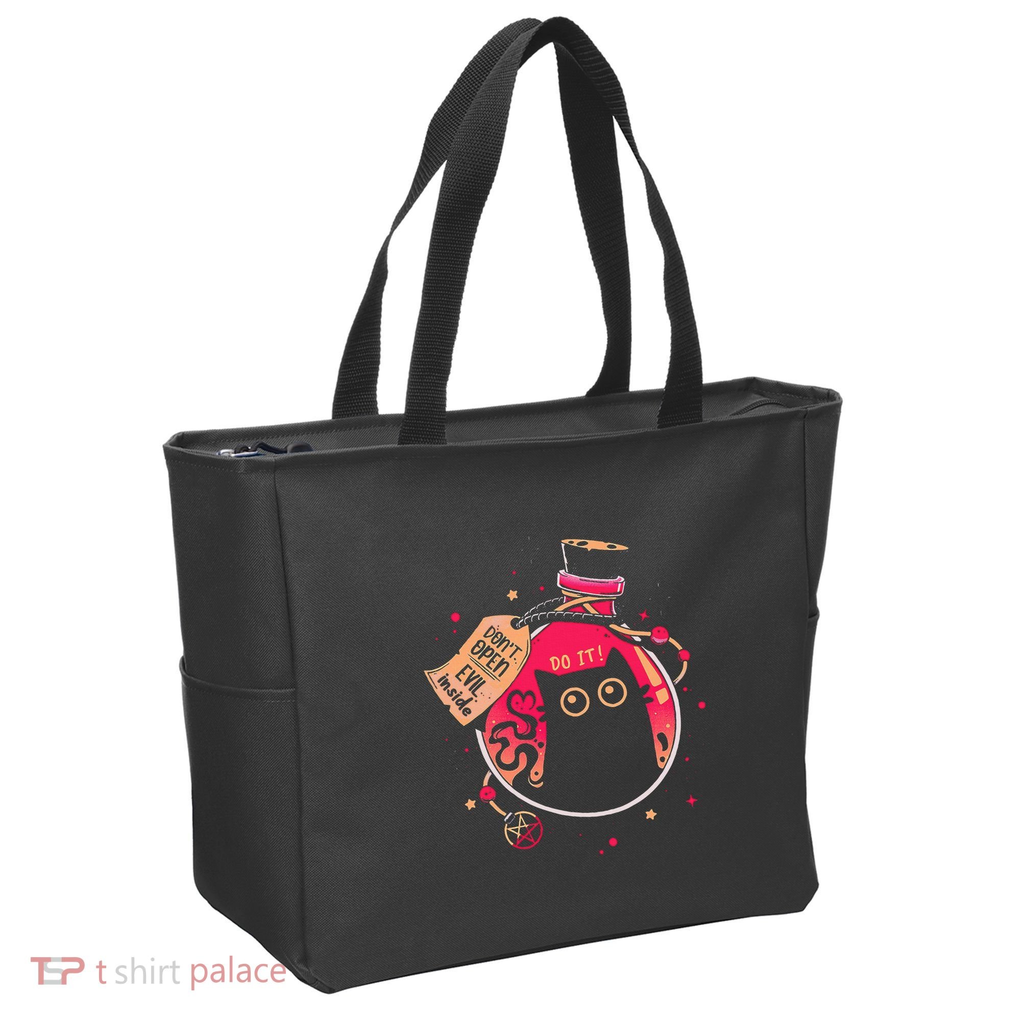 DonT Open Evil Inside Funny Cat Tote Bag
