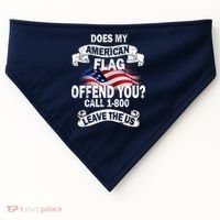 Does My American Flag Offend You Call 7-800 Leave Us Alone USA-Made Doggie Bandana thumb 0
