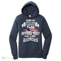 Does My American Flag Offend You Call 7-800 Leave Us Alone Women's Hoodie thumb 0