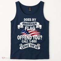Does My American Flag Offend You Call 7-800 Leave Us Alone Tank Top thumb 2