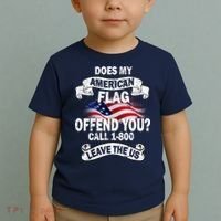 Does My American Flag Offend You Call 7-800 Leave Us Alone Toddler T-Shirt thumb 2