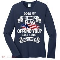 Does My American Flag Offend You Call 7-800 Leave Us Alone Women's Long Sleeve Shirt thumb 0