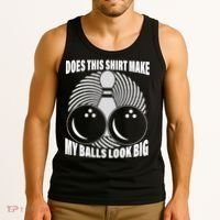 Does This Shirt Make My Balls Look Big Funny Bowling Tank Top thumb 3