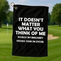 Doesn't Matter Imaginary Friends Think I'm Special Golf Towel thumb 1