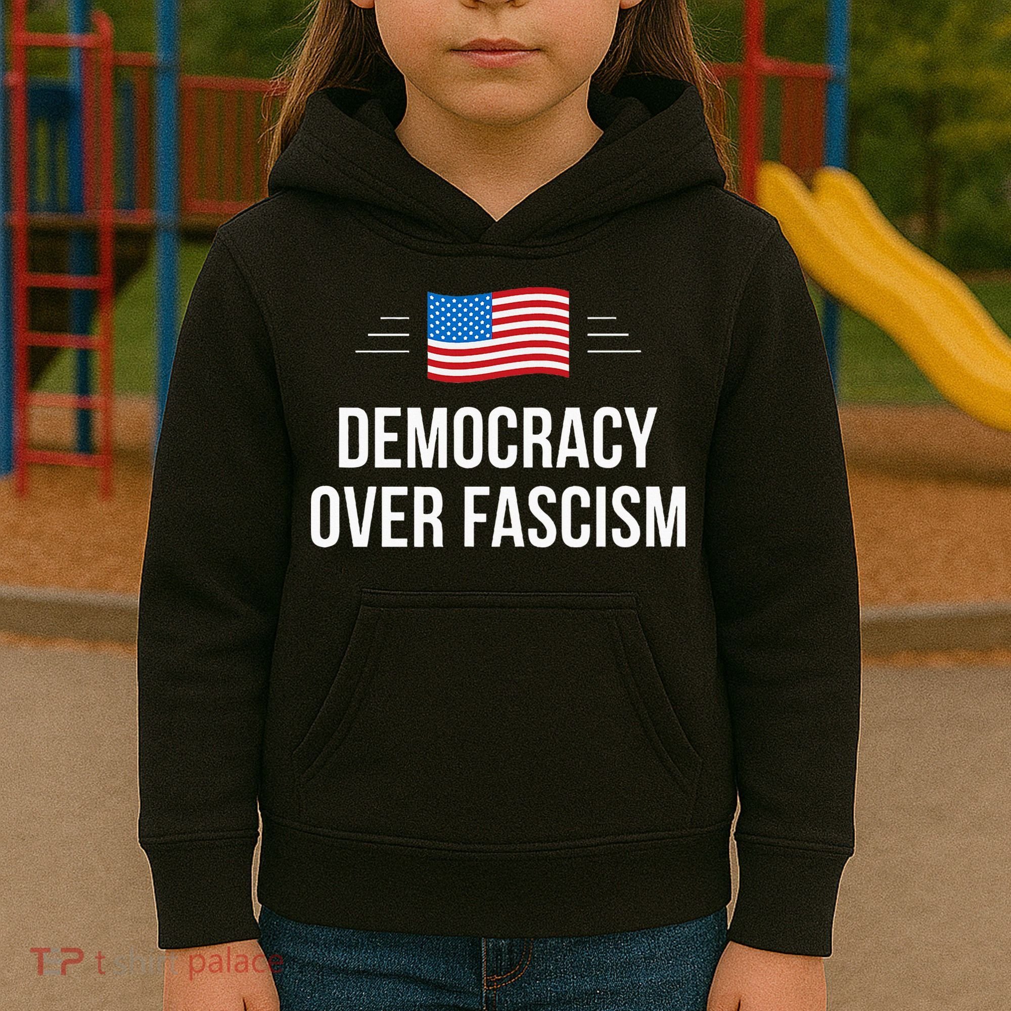 Democracy Over Fascism Kids Hoodie