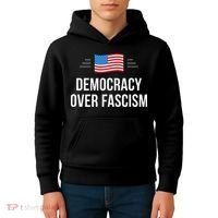 Democracy Over Fascism Kids Hoodie thumb 4