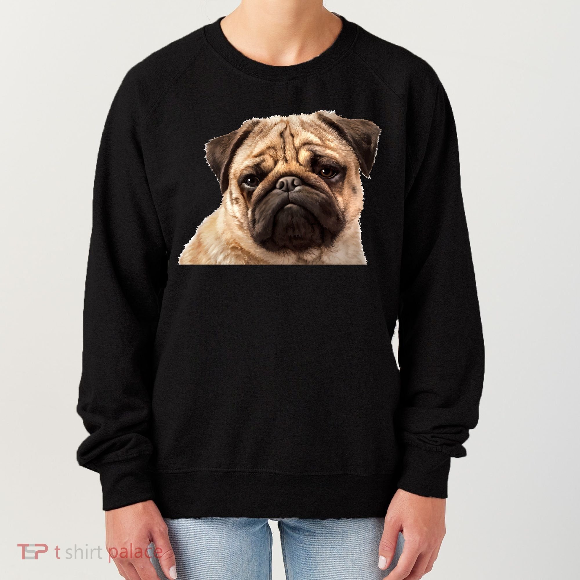 Dog - Close-Up of Pug Face Women's Sweatshirt