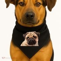 Dog - Close-Up of Pug Face USA-Made Doggie Bandana thumb 1